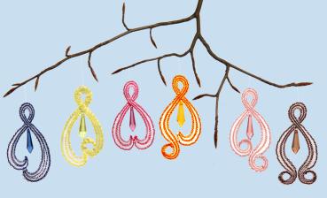 Preview: 200 Bastelset 6 Schlingenmotive mit 6 bunten Acryltropfen